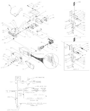 Default 2 Diagram and Parts List for J-7700 Type 1 Porter Cable Miter Saw